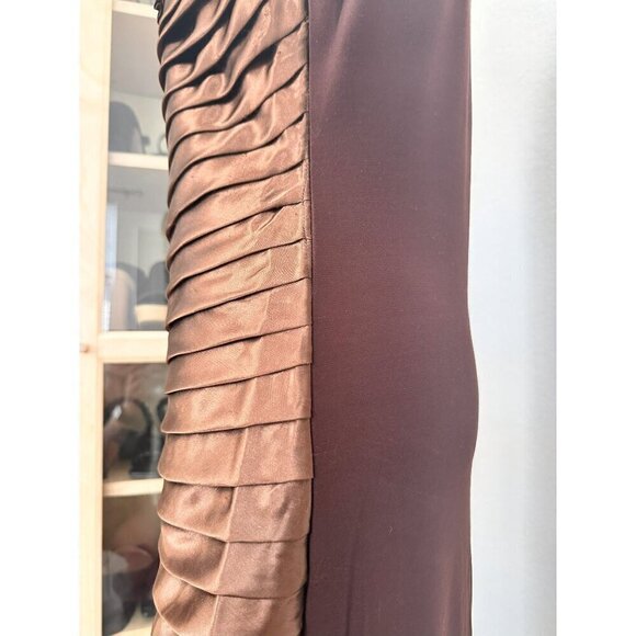 Franccesca Bellini Women Sleeveless Embellished‎ Lined Midi Dress. Brown. S/M - Picture 10 of 14